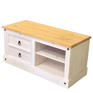 Stolik pod TV CORONA biały wosk 161017B