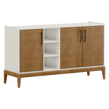 Komoda 3 drzwiowa MILAO dąb/biała