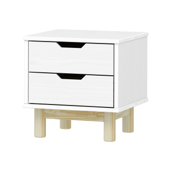 Stolik nocny 2 szuflady BONITO 2 biały lakier