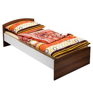 Łóżko pojedyncze 60343 orzech/biały