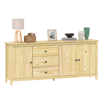 Komoda 3 drzwi + 3 szuflady Metalowe uchwyty TORINO