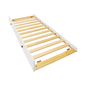 Łóżko wysuwane TORINO 90x200 biały lakier, metalowe uchwyty
