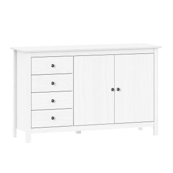 Komoda 2 drzwi + 4 szuflady TORINO biały, metalowe uchwyty