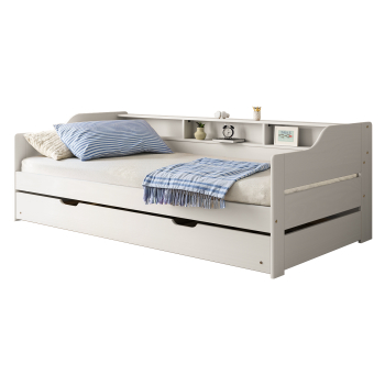 Łóżko pojedyncze z dostawką 8819B LILI biały lakier