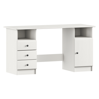 Biurko PC 8847BK biały lakier, metalowe uchwyty