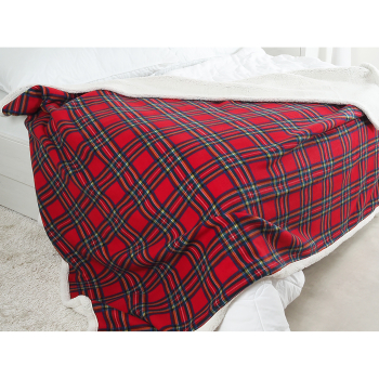 Koc BUFFALO 150x200 czerwono-zielona krata