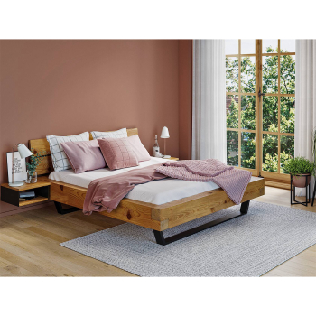 Łóżko podwójne CURBY 160x200 lite drewno/metal lakier