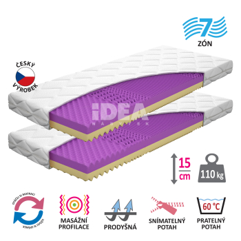 Materac z pokrowcem IDEA FORTE 90x200x15 - Wyprzedaż 1+1 GRATIS