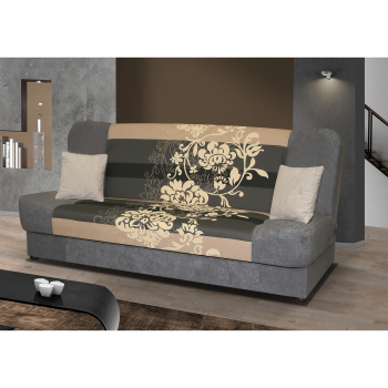 Sofa VICTORIA szare kwiaty